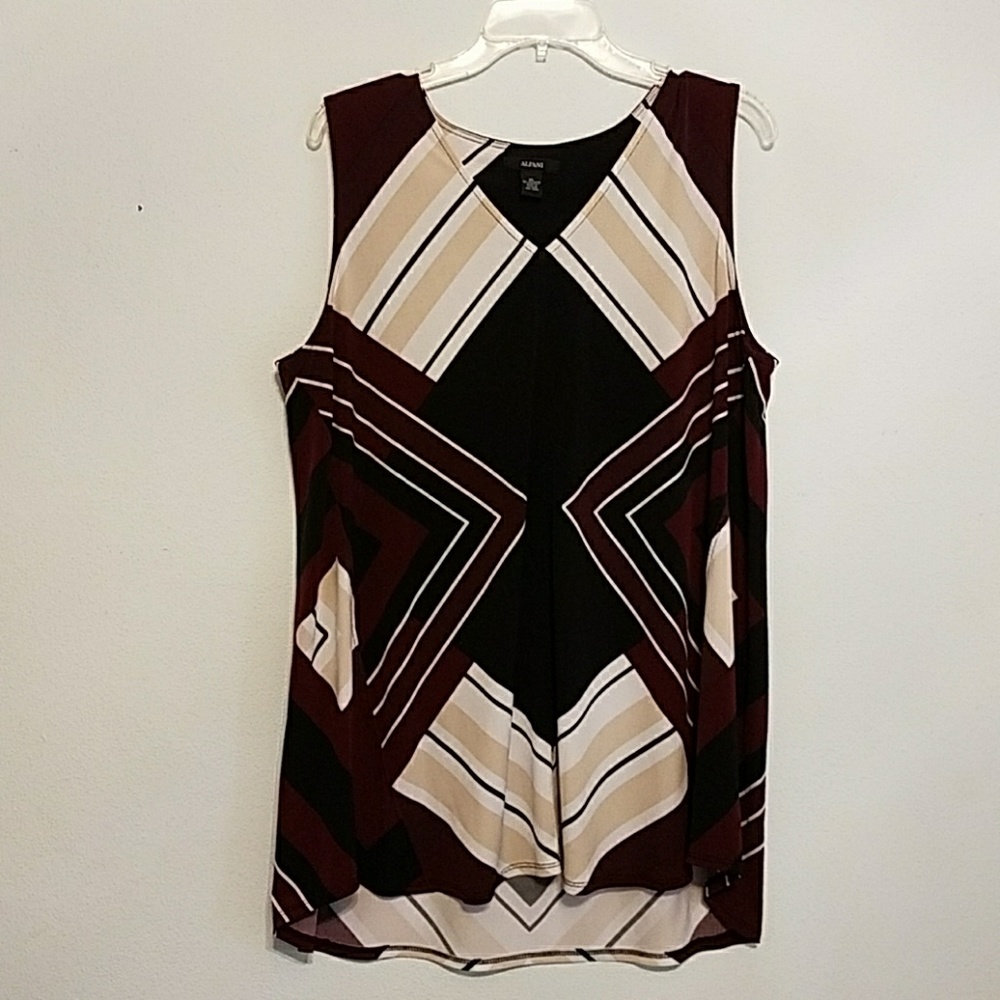 EUC Alfani sleeveless high/low tunic top sz XL